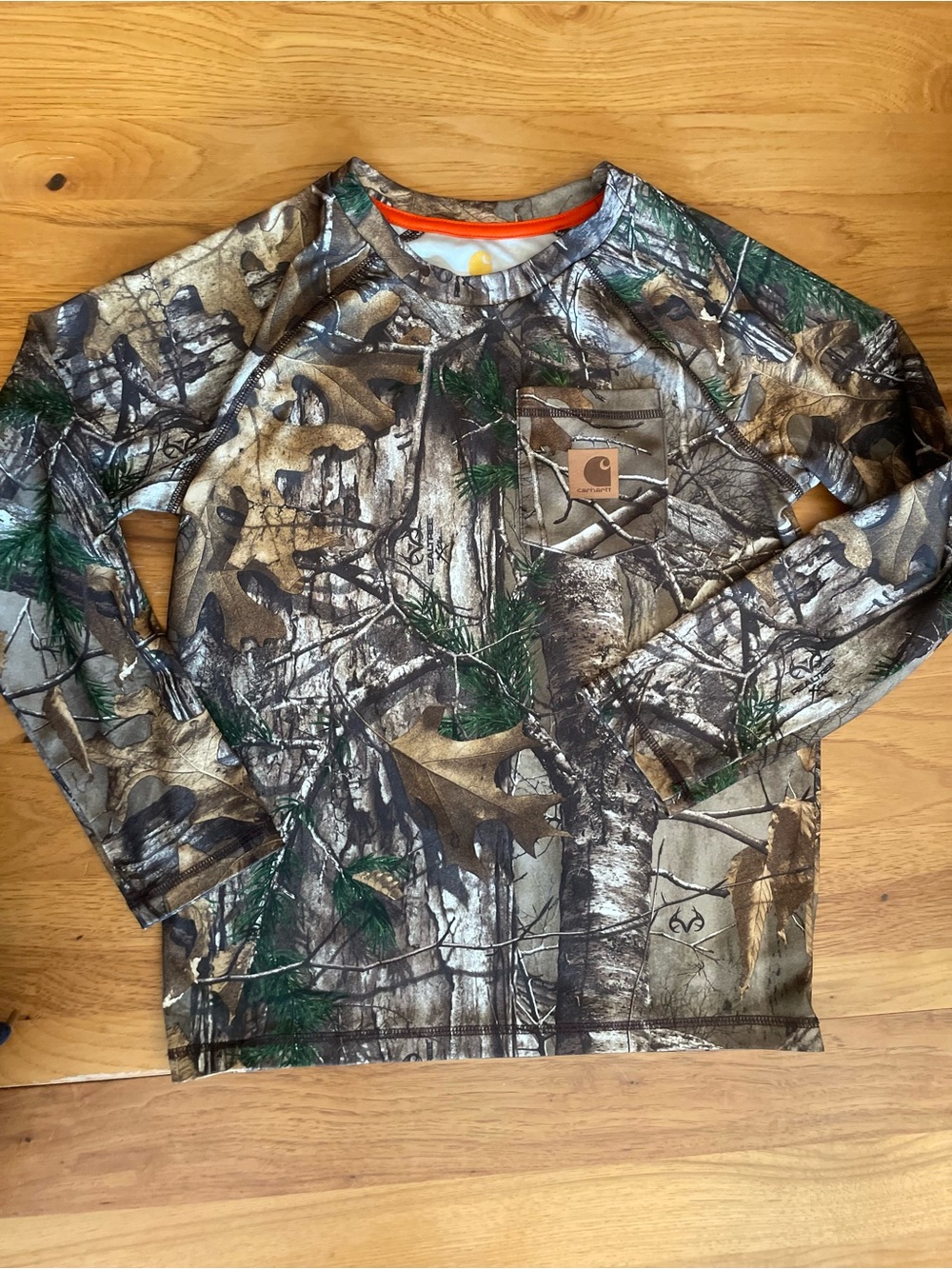 Carhartt Force Boys' Realtree Camo Long-Sleeve Pocket Tee - Brown/Green